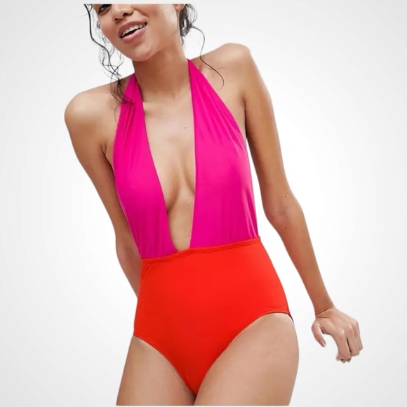 SOUTH BEACH PLUNGE SWIMSUIT SIZE 10